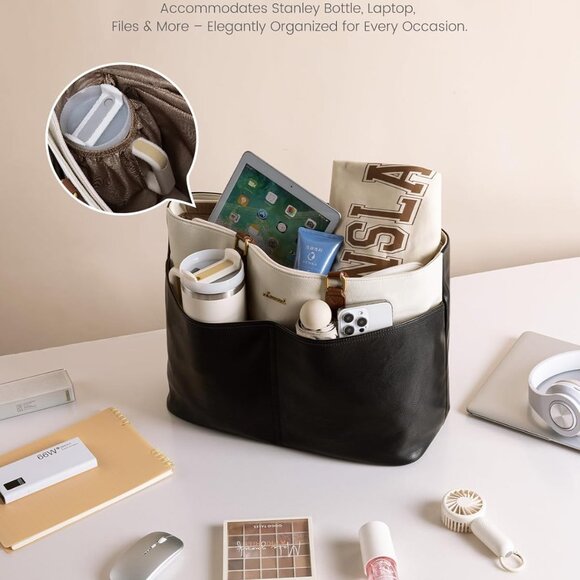 Laptop Tote Bag for Women, 15.6 inch Laptop Work Bags for Teacher Nurse Large Co - Picture 3 of 6